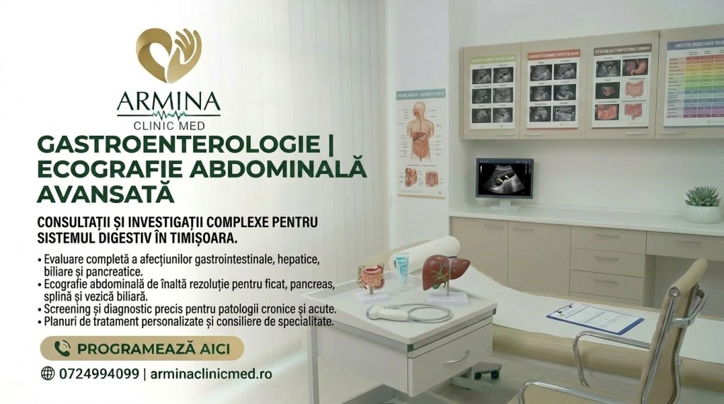 Consult Gastro ecografie abdominală în Timișoara la Armina ClinicMed
